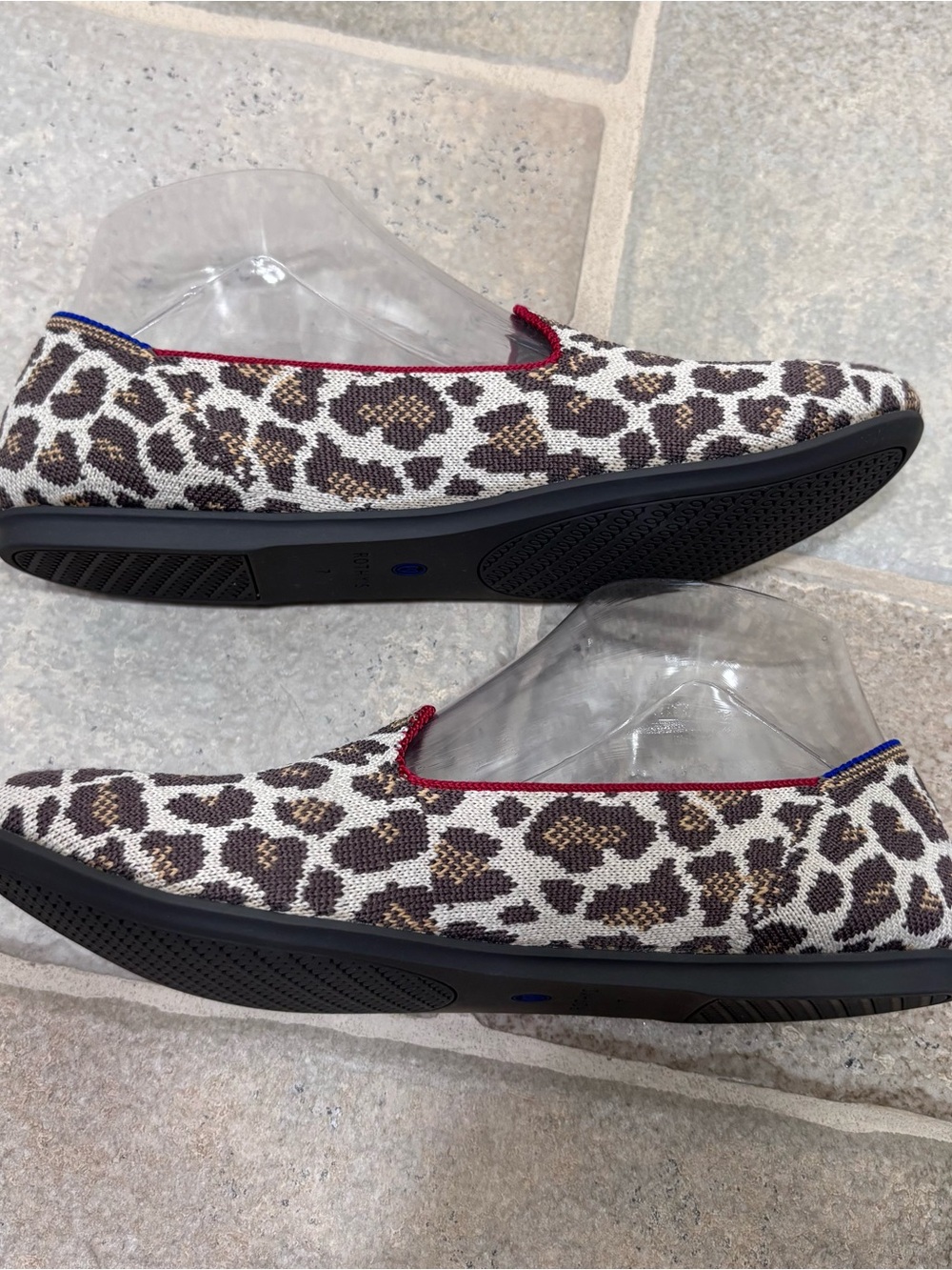 Rothy's Leopard Print Flats with Red Trim - Picture 5 of 9